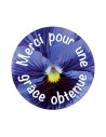 Autocollants ronds - 45mm - "Merci grâce obtenue 2" - planche 24 pièces