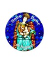 Autocollants ronds - 45mm - "Notre-Dame Buglose 2 blanc" - planche 24 pièces