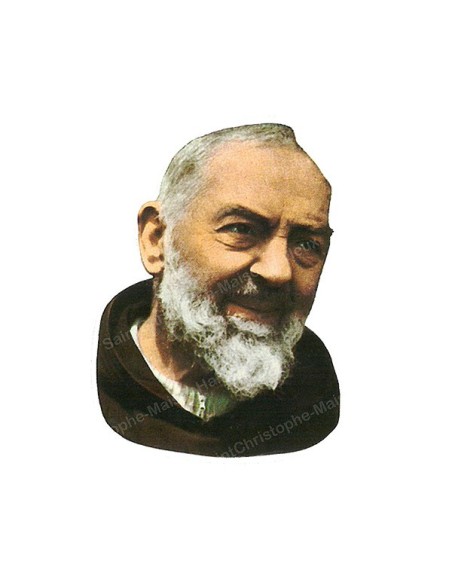 Autocollants ronds - 45mm - "Padre Pio" - planche 24 pièces