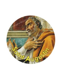Autocollants ronds - 45mm - "Saint Augustin" - planche 24 pièces