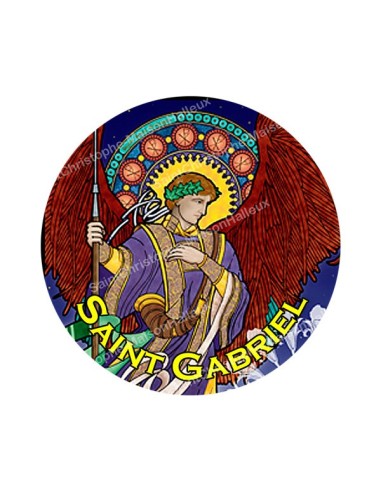 Autocollants ronds - 45mm - "Saint Gabriel" - planche 24 pièces