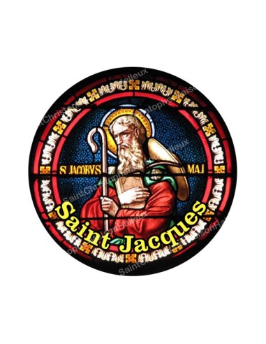 Autocollants ronds - 45mm - "Saint Jacques" - planche 24 pièces