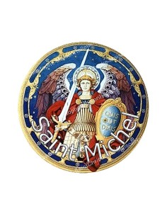 Autocollants ronds - 45mm - "Saint Michel" - planche 24 pièces