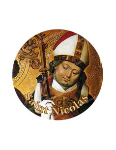 Autocollants ronds - 45mm - "Saint Nicolas" - planche 24 pièces