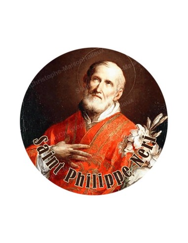 Autocollants ronds - 45mm - "Saint Philippe Neri" - planche 24 pièces