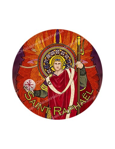 Autocollants ronds - 45mm - "Saint Raphaël" - planche 24 pièces
