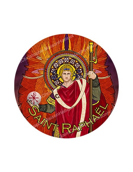 Autocollants ronds - 45mm - "Saint Raphaël" - planche 24 pièces
