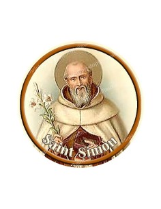 Autocollants ronds - 45mm - "Saint Simon" - planche 24 pièces