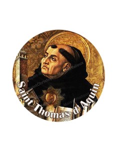 Autocollants ronds - 45mm - "Saint Thomas d'Aquin" - planche 24 pièces