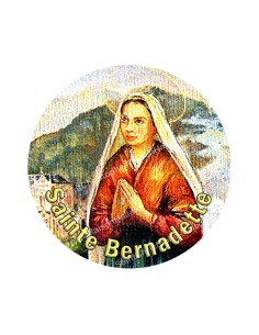 Autocollants ronds - 45mm - "Sainte Bernadette" - planche 24 pièces
