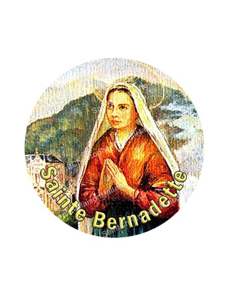 Autocollants ronds - 45mm - "Sainte Bernadette" - planche 24 pièces