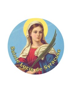 Autocollants ronds - 45mm - "Sainte Lucie Syracuse" - planche 24 pièces