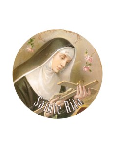 Autocollants ronds - 45mm - "Sainte Rita" - planche 24 pièces