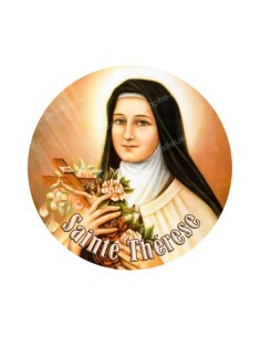 Autocollants ronds - 45mm - "Sainte Thérèse" - planche 24 pièces