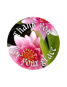 Autocollants ronds - 45mm - "Thank you for grace EN" - planche 24 pièces