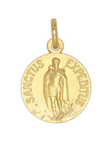 Médaille Saint Expédit plaqué or - 18mm 