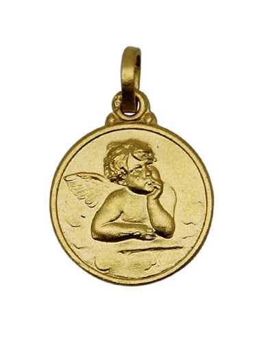 Médaille Vierge à l'enfant  plaqué or - 14 mm