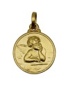 Médaille Vierge à l'enfant  plaqué or - 14 mm