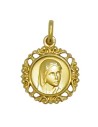 Médaille de la Vierge Marie plaqué or - 19 mm