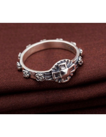 Bague Dizaine avec Roses - Argent 925