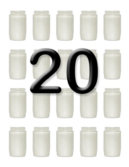 Bougies 3 jours - Blanches - 20 pièces