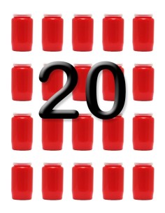 Bougies 3 jours - Rouges - 20 pièces