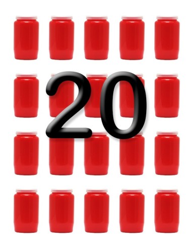 Bougies 3 jours - Rouges - 20 pièces