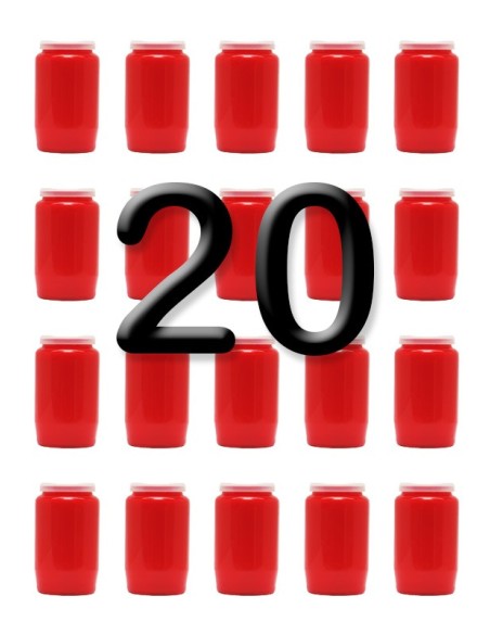 Bougies 3 jours - Rouges - 20 pièces