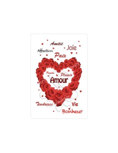 Autocollants Rectangulaires - "Amour" - 8 pièces - Français