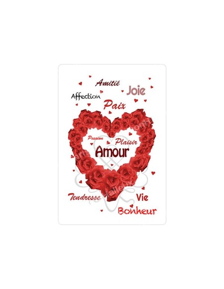 Autocollants Rectangulaires - "Amour" - 8 pièces - Français