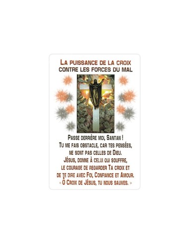 Autocollants Rectangulaires - "La puissance de la croix" - 8 pièces - Français