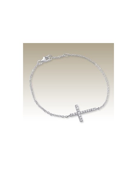 Bracelet avec Croix Cristal - Argent 925 
