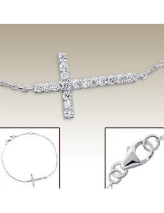 Bracelet avec Croix Cristal - Argent 925  2