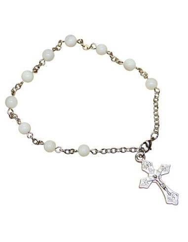 Bracelet Dizaine perles Blanches 