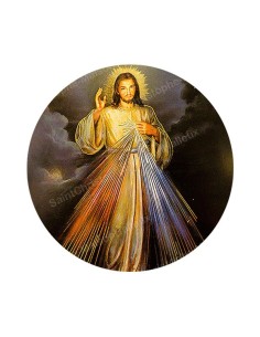 Autocollants ronds - 45mm - "Christ Miséricordieux" - planche 24 pièces