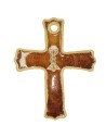 Croix Terre cuite émaillée Calice - Brun