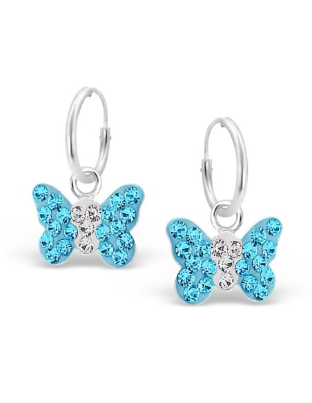 Boucles d'oreilles Papillon Rose - Argent 925