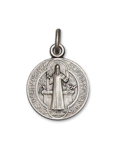 Médaille de Saint Benoit 18 mm - Argent 925