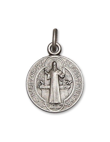 Médaille de Saint Benoit 18 mm - Argent 925