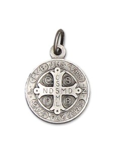 Médaille de Saint Benoit 18 mm - Argent 925 2