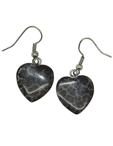 Boucles d'oreilles coeurs bruns