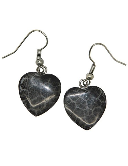 Boucles d'oreilles coeurs bruns