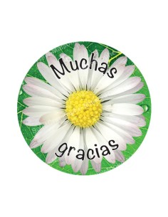 Autocollants ronds - 45mm - "Muchas gracias 2" - planche 24 pièces