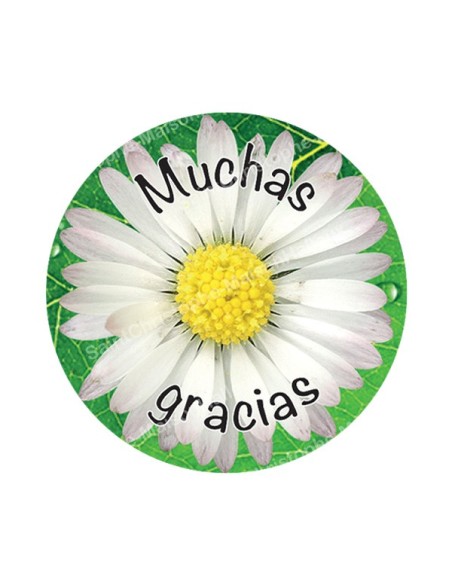 Autocollants ronds - 45mm - "Muchas gracias 2" - planche 24 pièces