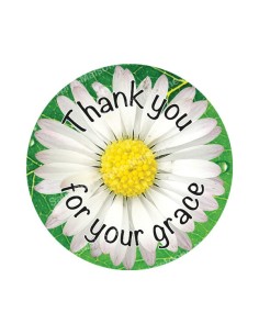 Autocollants ronds - 45mm - "Thank you for your grace 2" - planche 24 pièces