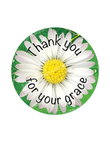 Autocollants ronds - 45mm - "Thank you for your grace 2" - planche 24 pièces