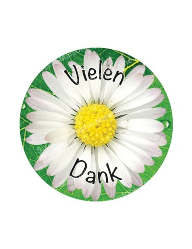 Autocollants ronds - 45mm - "Vielen Dank 2" - planche 24 pièces