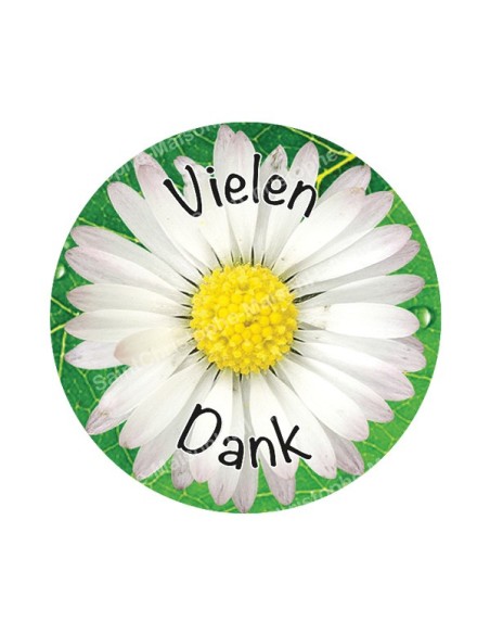 Autocollants ronds - 45mm - "Vielen Dank 2" - planche 24 pièces