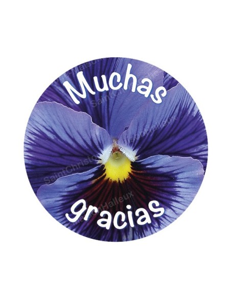 Autocollants ronds - 45mm - "Muchas gracias 3" - planche 24 pièces