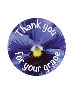 Autocollants ronds - 45mm - "Thank you for your grace 3" - planche 24 pièces